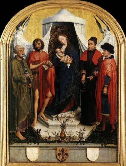 WEYDEN, Rogier van der Virgin with the Child and Four Saints Norge oil painting art